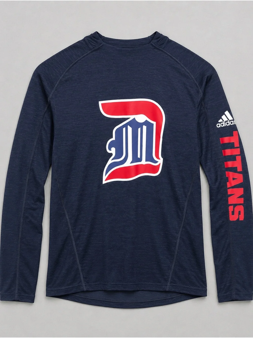 Adidas Detroit Mercy Titans Hooded Long Sleeve Shirt Mens Small